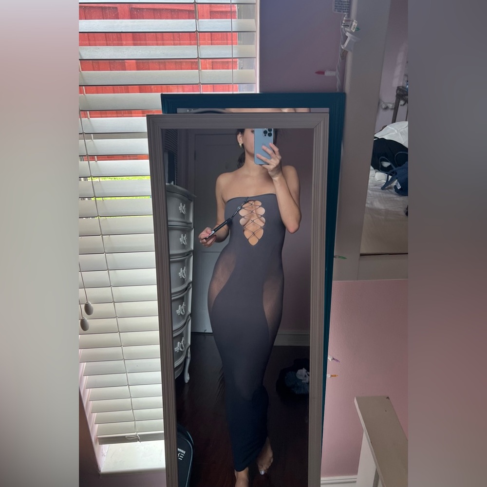 White Fox Kiss and Tell a Midi Dress